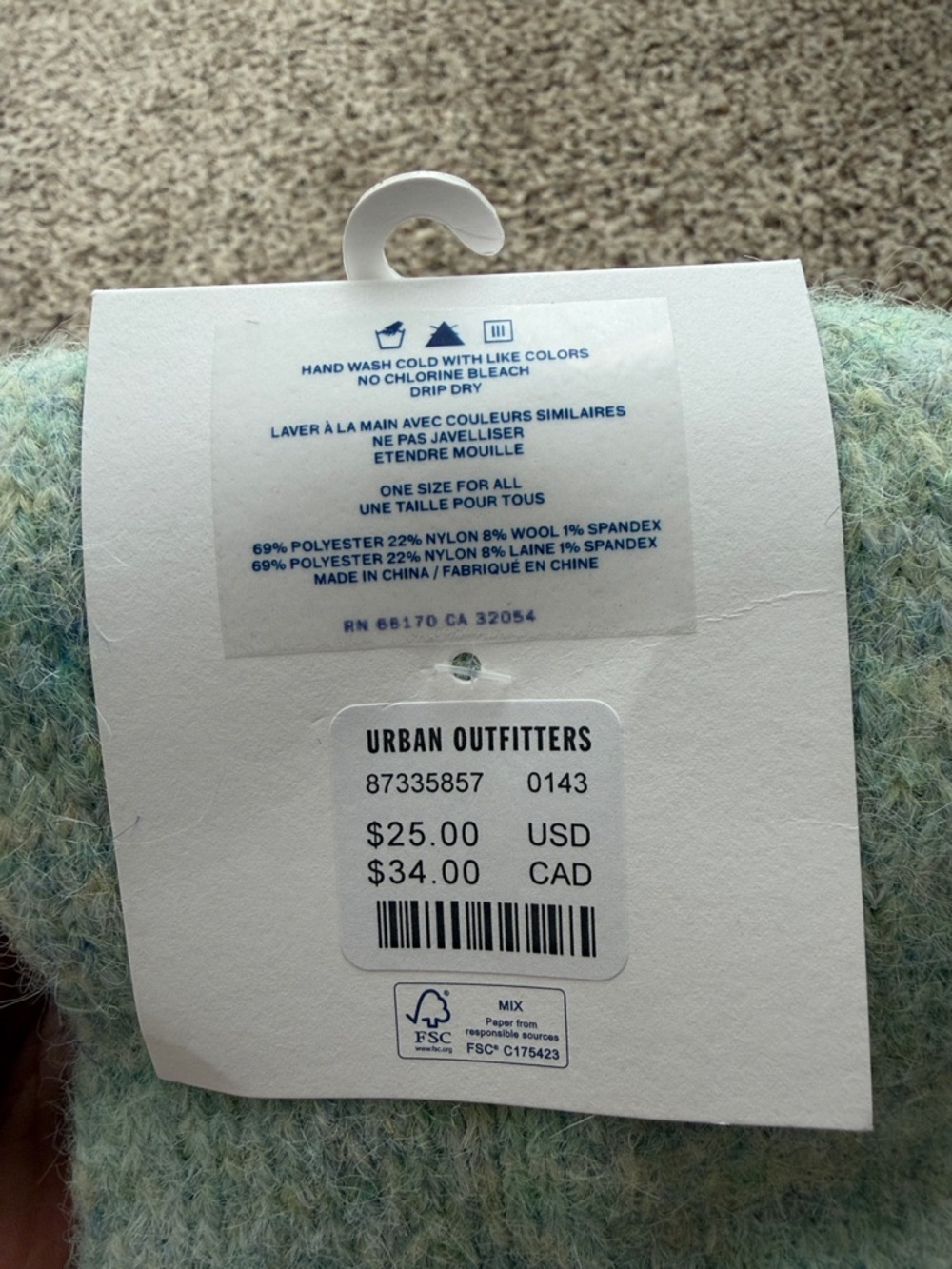 Urban Outfitters Mint Speckled Knee-High Socks with Ruffle - Picture 4 of 4